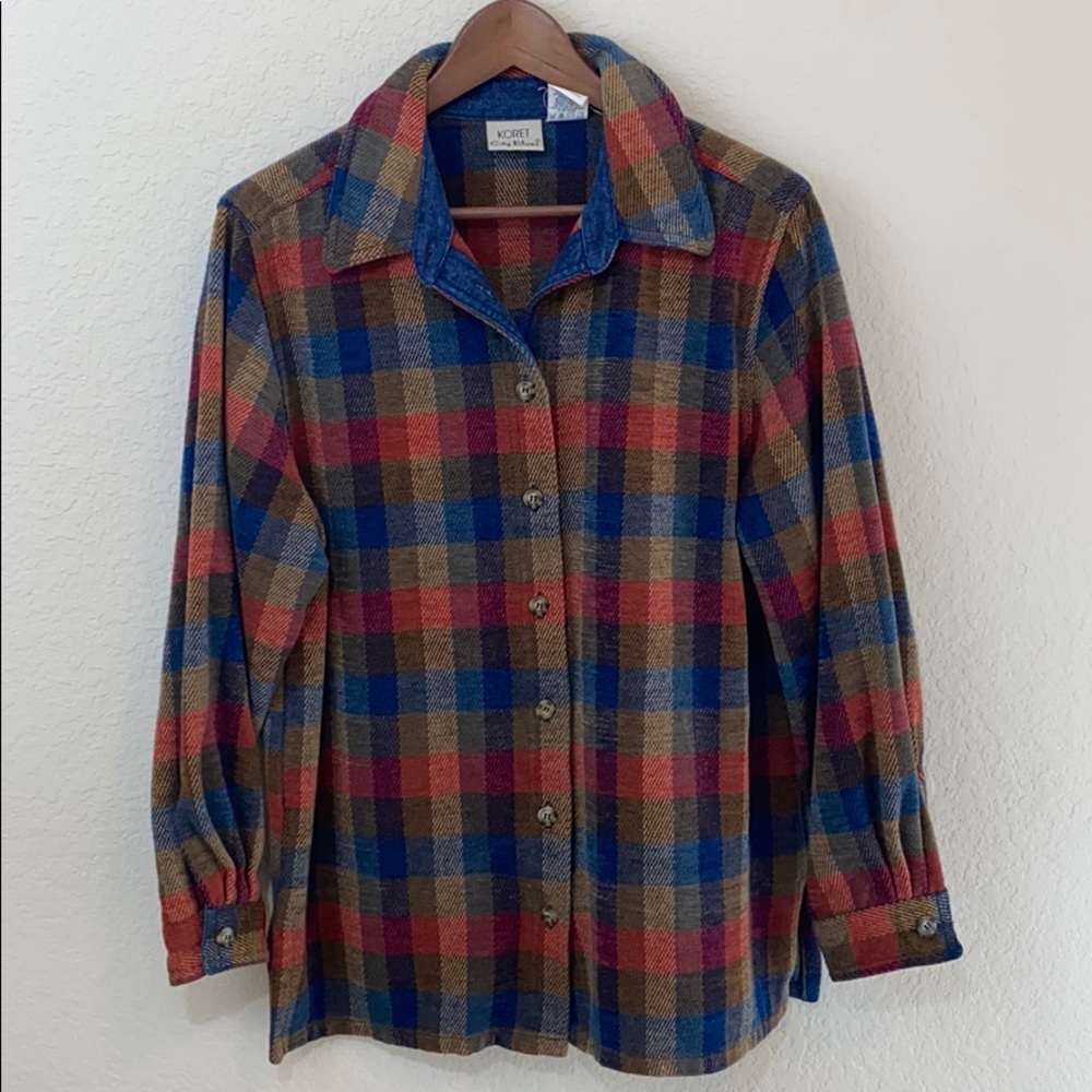 Vintage Oversized Plaid Button Down